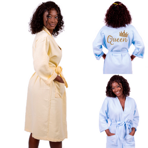 Queen Cotton Waffle Long Bathrobe