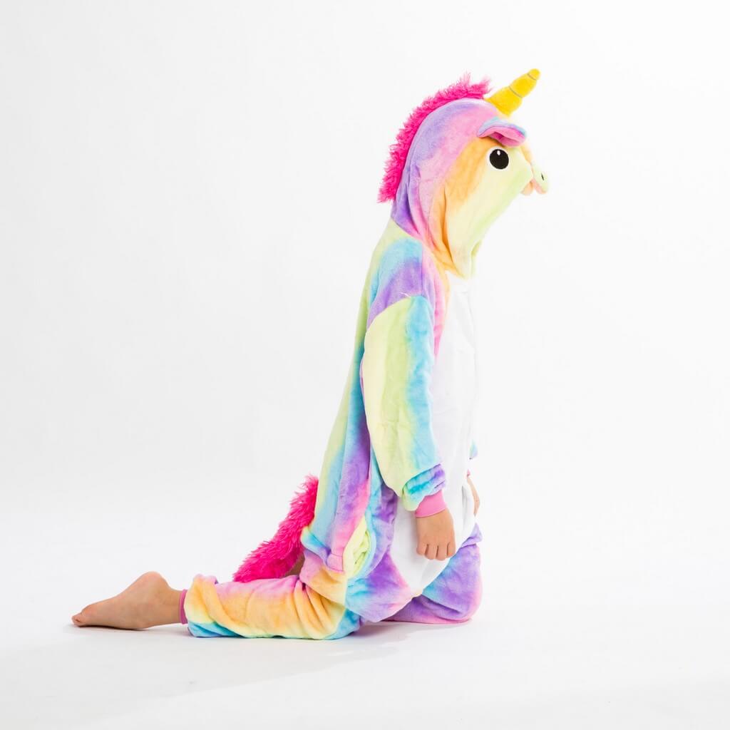 Rainbow Unicorn Hooded Union Suit Pajamas - Bridesmaid's World