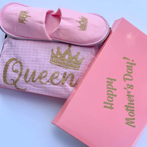Mother’s Day gift Cotton Waffled robe+slippers