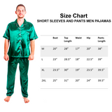 Men's Satin Pajamas Short  Sleeves + Pants