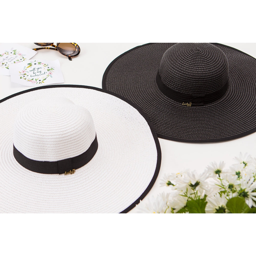 Bride Squad Custom Floppy Hats with Black Border