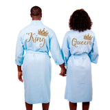 Cotton Waffle Long King and Queen Matching Bathrobes Set