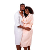 Cotton Waffle Long King and Queen Matching Robes for Couple Set