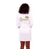 Cozy Terry with Brown Border King and Queen Personalized Bathrobe Set