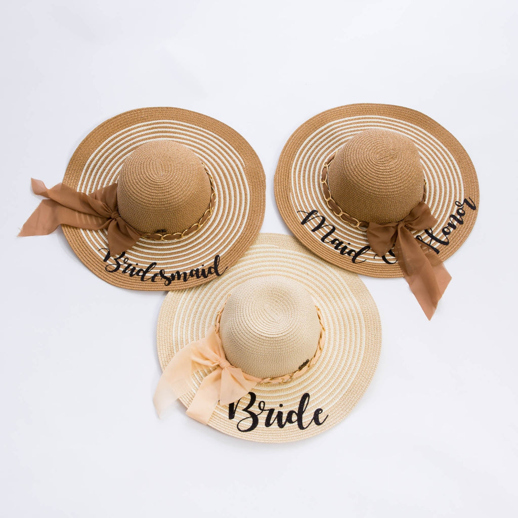 Custom Bride Squad Floppy Sun Hats - Bridesmaid's World
