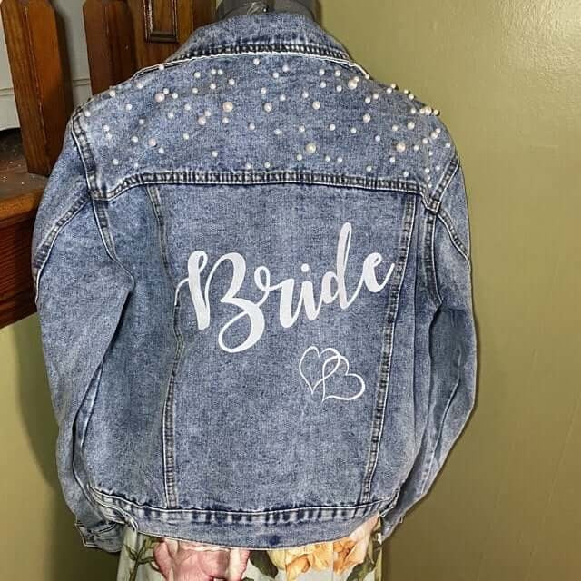 Mrs Bridal Customized Denim Jacket with Pearls
