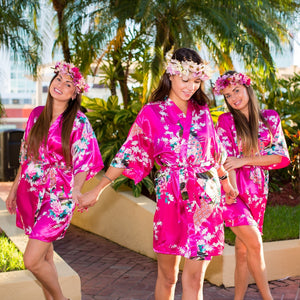 Floral Peacocks Kimono Robes