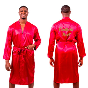 Halloween Black Men’s Long Satin Robes