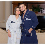 His and Hers Personalized Matching Collar Bathrobes for Couples - Bridesmaid's World