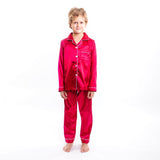 Kids Satin Pajamas Set Long Pants +long Sleeves