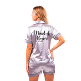 Maid of Honor Silky Pajamas Short Sleeves + Shorts