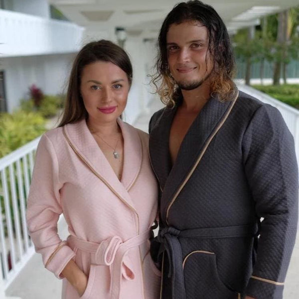 Collar Matching Bathrobes for Couples Set Bridesmaid's World