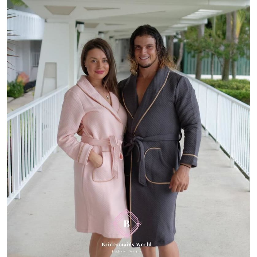 Collar Personalized Matching Bathrobes For Couples – Sunny Boutique Miami
