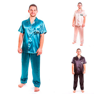 Men’s Satin Pajamas Short Sleeves + Pants