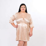 Rose Gold Satin Customized Bridesmaid Robes - Bridesmaids World