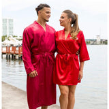 King and Queen Matching Family Satin Robes Set With Personalization - Bridesmaid's World