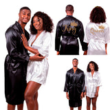 Satin King and Queen Matching Family Robes Set With Personalization