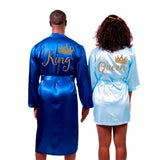 Satin King and Queen Matching Family Robes Set with Personalization