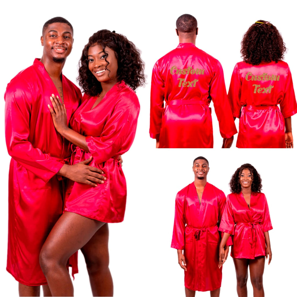 Satin matching his and hers robes set for couples – Bridesmaid's World
