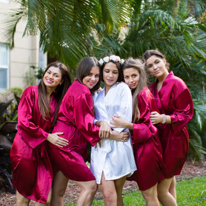 Set of 6 Robes Bridesmaid Satin Robes