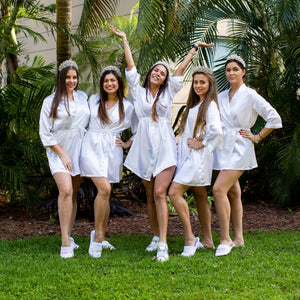 Set of 9 Robes Bridesmaid Satin Robes